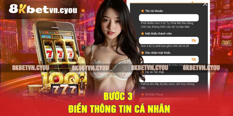 Bước 3: Điền thông tin cá nhân