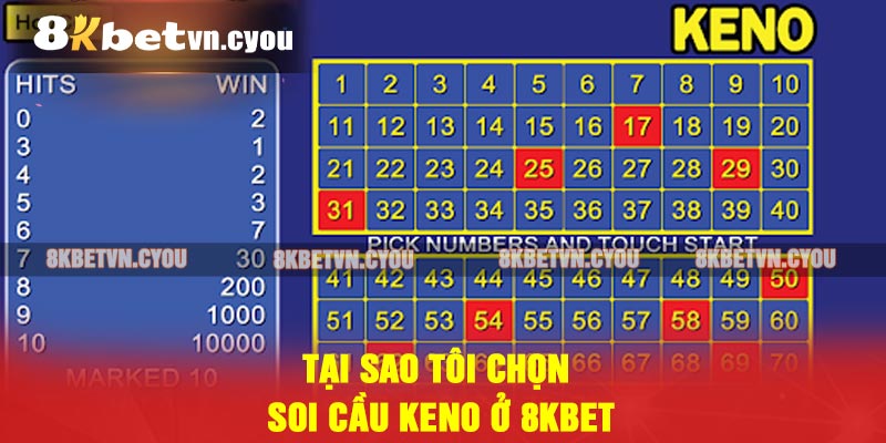 Tại sao tôi chọn soi cầu keno ở 8KBET